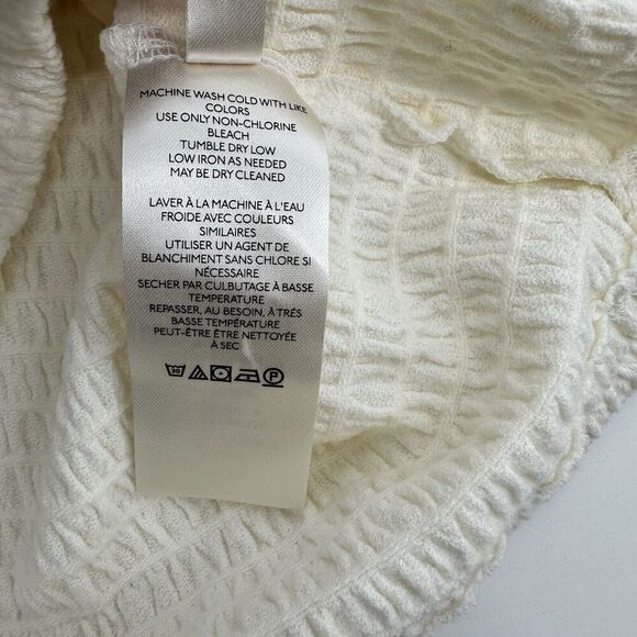 Anthropologie Smocked Bell-Sleeve Top Shirt Ivory Women’s Size Extra Small - Picture 8 of 12